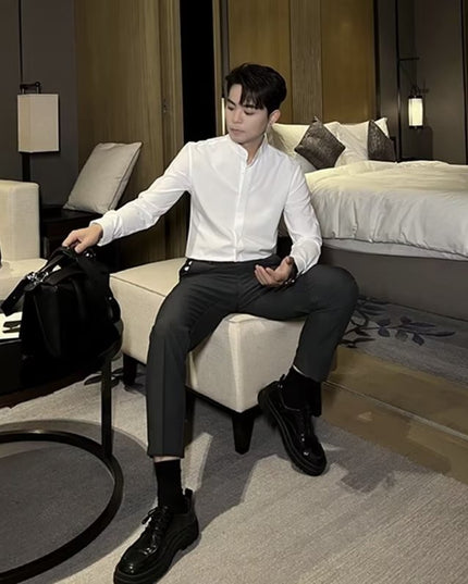 Fashion Personality Men's Business Ice Silk Shirt