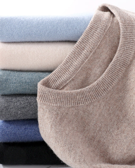 Men's Pure Wool Round Neck Autumn And Winter Knitted Sweater