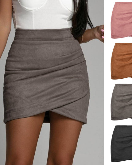 Solid Color Sheath Skirt Autumn And Winter Irregular Women's Clothing