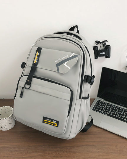 Retro Contrast Color Men's Travel Backpack