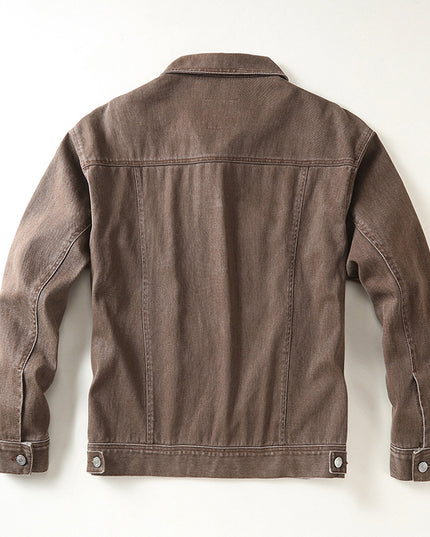 Men's High Street Loose-fitting Workwear Jacket Polo Collar Top Cotton