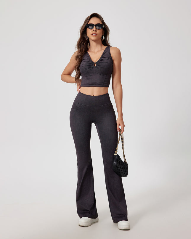 Ins European And American Sports Denim Trousers Sexy High Waist Seamless Nude Feel