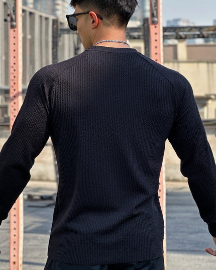 Autumn And Winter Round Neck Men's Casual Sports Trend Loose-fitting Plus Size Pullover Long Sleeve