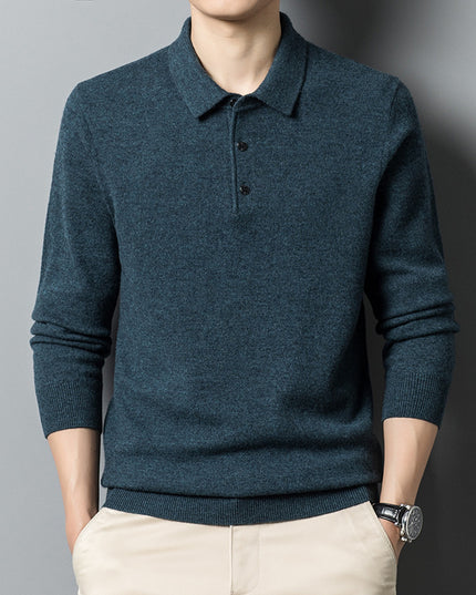 Fall Casual Polo Collar Long-sleeved Sweater