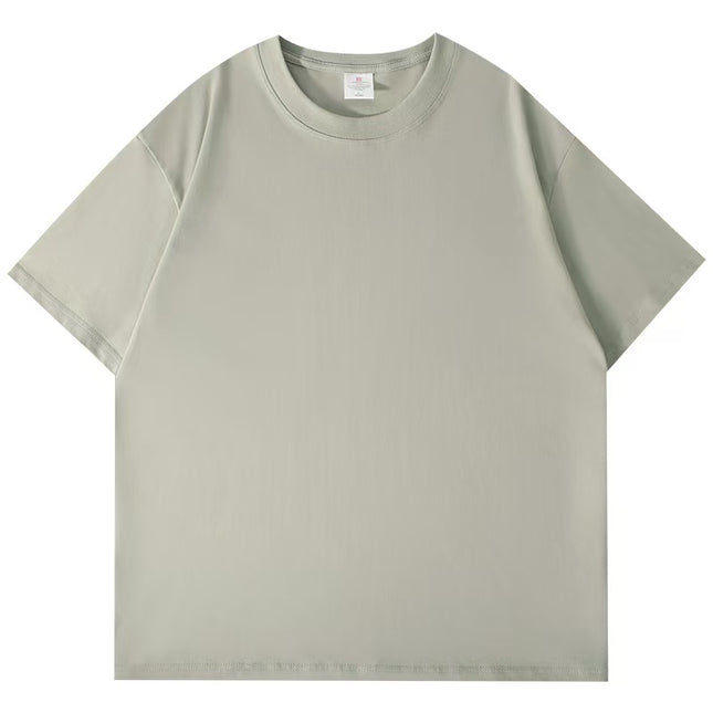 Cotton Short Sleeve T-shirt Men's Summer Loose Half Sleeve Solid Color