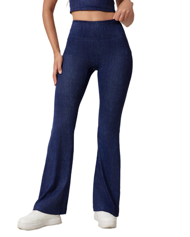 Ins European And American Sports Denim Trousers Sexy High Waist Seamless Nude Feel