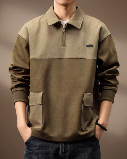 High-end Plaid Texture American Polo Shirt