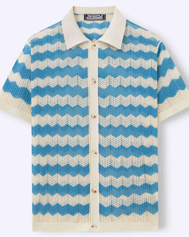 American-style Hollow Jacquard Corrugated Sweater
