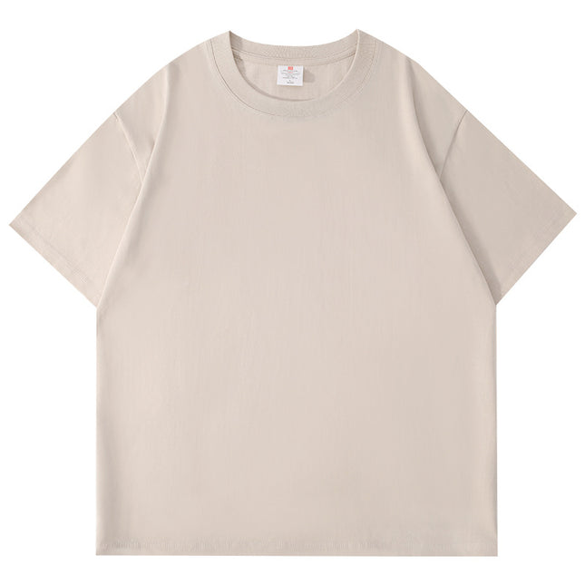 Cotton Short Sleeve T-shirt Men's Summer Loose Half Sleeve Solid Color