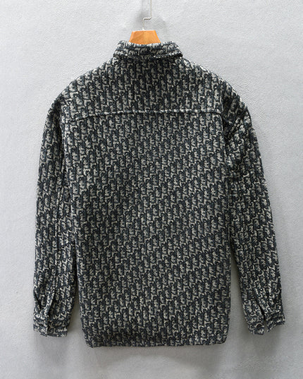 Men's Wide-style Drop-shoulder Woolen Shirt Coat