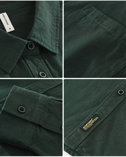 Men's Simplicity Long Sleeve Shirt Casual All-match Literary Loose Top
