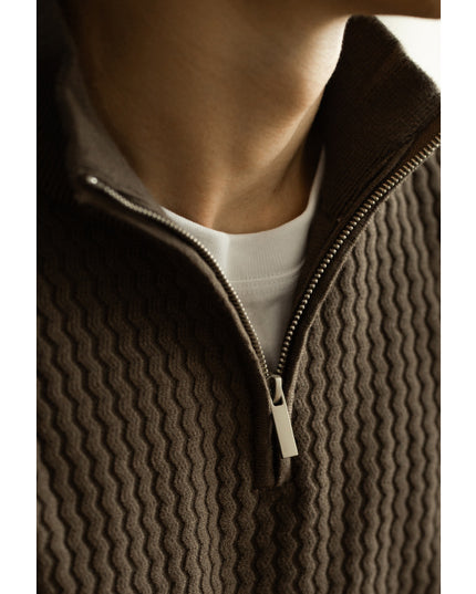 Turtleneck Zipper Sweater Men's Coat Thick Long Sleeve