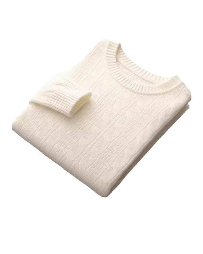 Round Neck Cashmere Sweater Men's Long Sleeve Pullover Classic