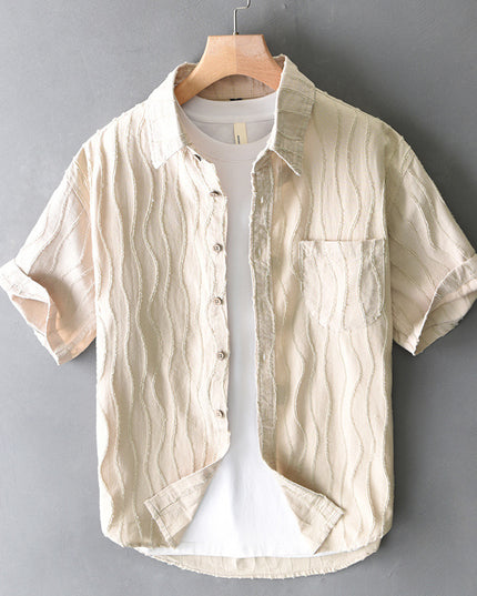 Men's Summer New Pure Cotton Short Sleeve Casual Shirt