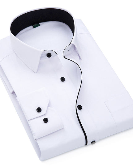 Long Sleeve Men's Business Pure Color Shirt