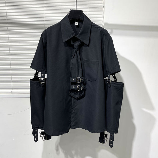 Personalized Metal Stitching Fashion Work Clothes Top