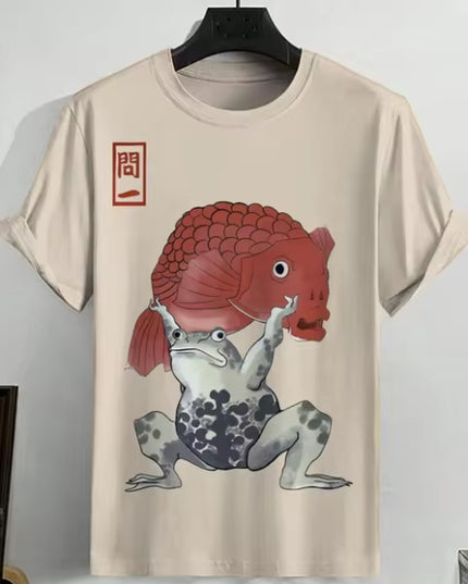 Men's Japanese Style Ukiyo-e Graphic 3D Printed Casual Short-sleeved T-shirt