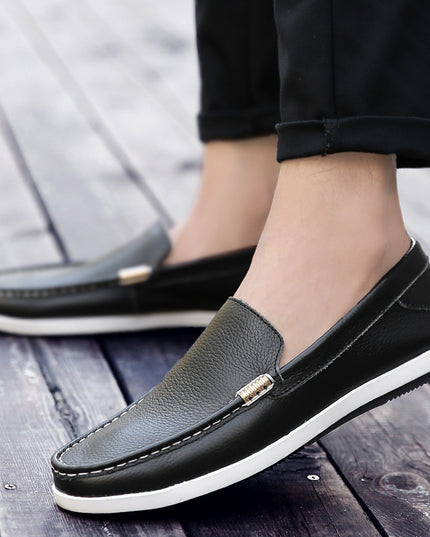 Men's Casual Leather Shoes Leather Soft Bottom Summer Breathable