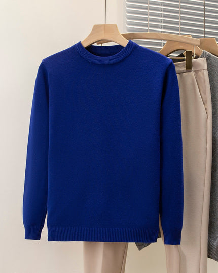 Round Neck Sweater Men's Solid Color Casual Bottoming Sweater