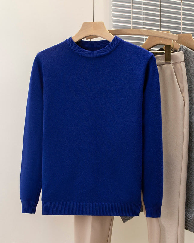 Round Neck Sweater Men's Solid Color Casual Bottoming Sweater