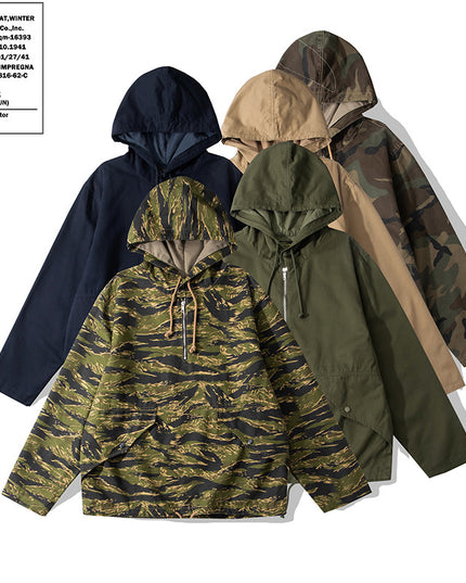 Hooded Camouflage Jacket Outdoor Parka Trench Coat