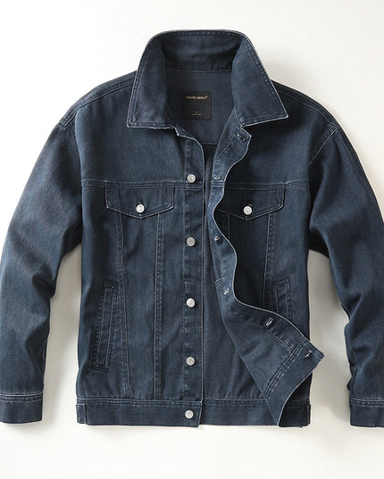Men's High Street Loose-fitting Workwear Jacket Polo Collar Top Cotton