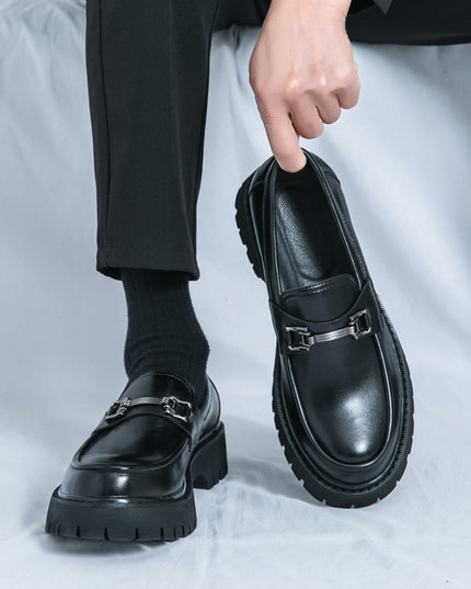 Men's Slip On Platform Youth Leisure Doug Leather Shoes