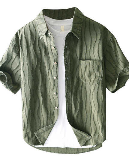 Men's Summer New Pure Cotton Short Sleeve Casual Shirt