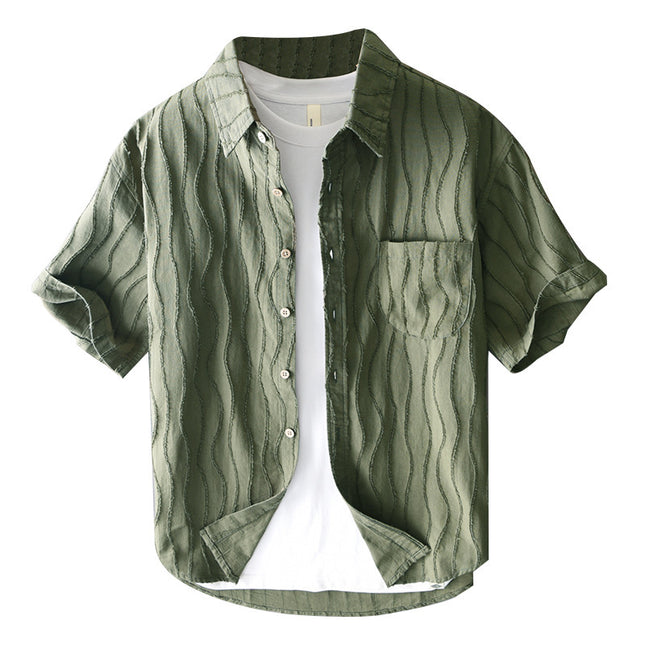 Men's Summer New Pure Cotton Short Sleeve Casual Shirt