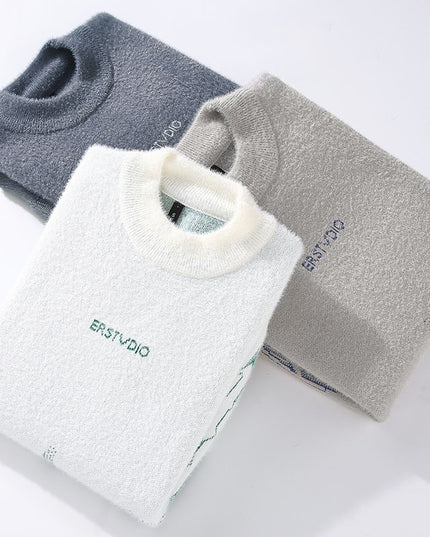 Men's Winter Thickened Half High Collar Warm Sweater