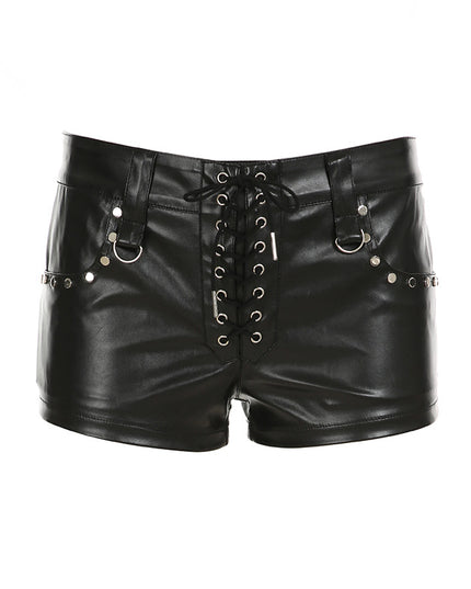 Leather Slimming Shorts Street Hot Girl All-match Leather Pants