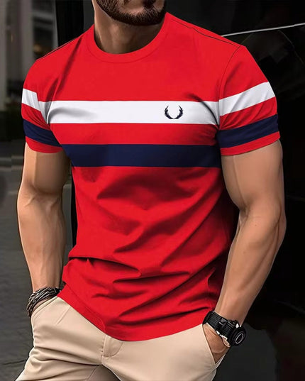 Loose Mesh Breathable Short Sleeve Round Neck T-shirt Simple Men