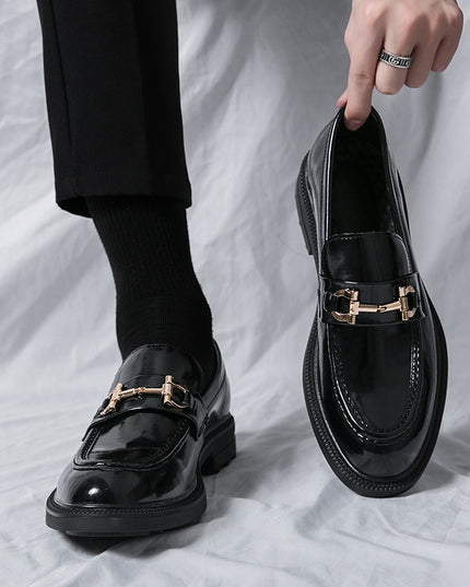 Horsebit Loafers Male Fashion Formal Wear Lace-up Platform
