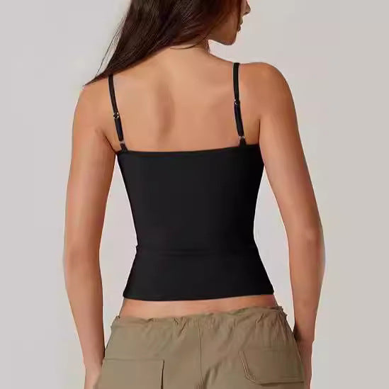 Camisole Cropped T-shirt Vest Women's Milk Silk Top