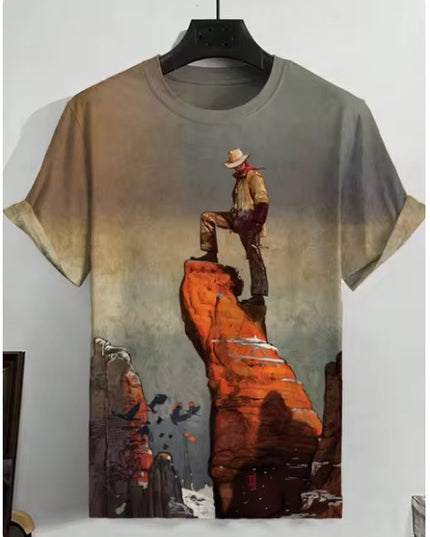 Men's Japanese Style Ukiyo-e Graphic 3D Printed Casual Short-sleeved T-shirt