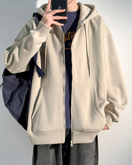 Men's Fleece Cardigan Sweater Hooded Coat