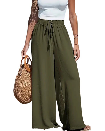 Women's Drawstring Loose Casual Wide-leg Trousers