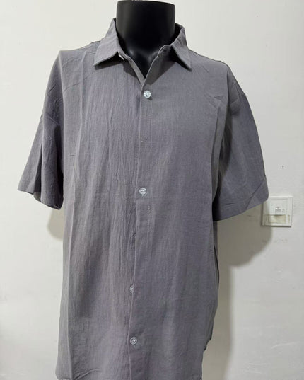 Short Sleeve Breathable Pure Linen Shirt For Men