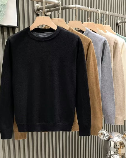 Round Neck Sweater Men's Solid Color Casual Bottoming Sweater