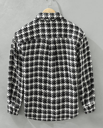 Men's Japanese Loose Plaid Casual Long-sleeved Shirt
