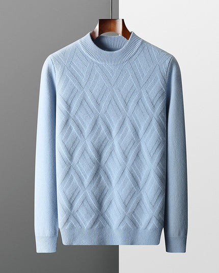 Woolen Sweater Men's Half Turtleneck Thickened Sweater Casual
