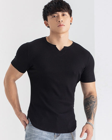 Quick-drying Striped Thin Fashion Slim-fit Short Sleeve