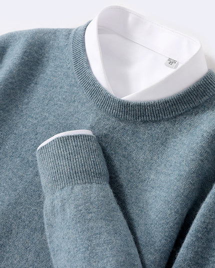 Men's Pure Wool Round Neck Autumn And Winter Knitted Sweater