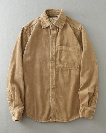 Men's Retro Loose Corduroy Long Sleeve Casual Cotton Shirt