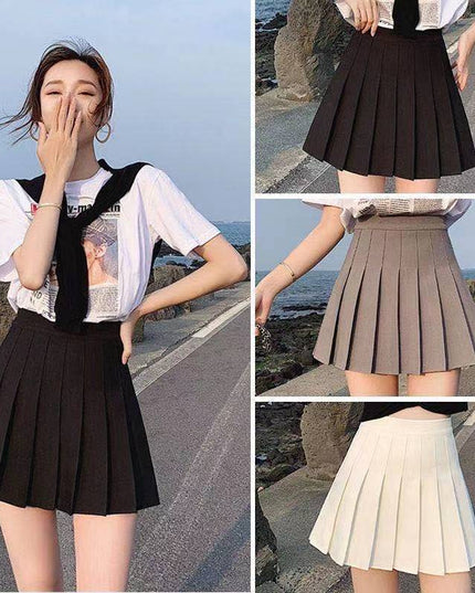 Solid Color Students' Skirt Hip Skirt Anti-exposure High Waist Skirt