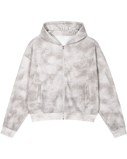 Men's Heavy Distressed Cardigan Zipper Sweater