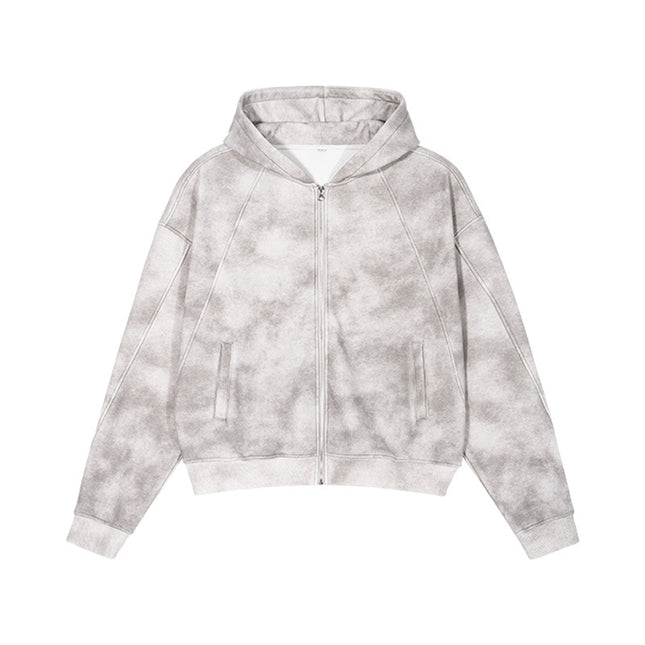 Men's Heavy Distressed Cardigan Zipper Sweater