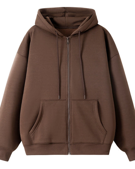Men's Fleece Cardigan Sweater Hooded Coat