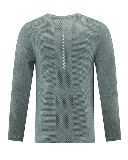 Leisure Sports Long Sleeve T-shirt Men's Autumn And Winter Round Neck Printed Jacket Running Quick Drying Clothes