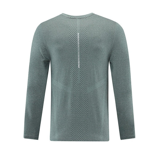 Leisure Sports Long Sleeve T-shirt Men's Autumn And Winter Round Neck Printed Jacket Running Quick Drying Clothes